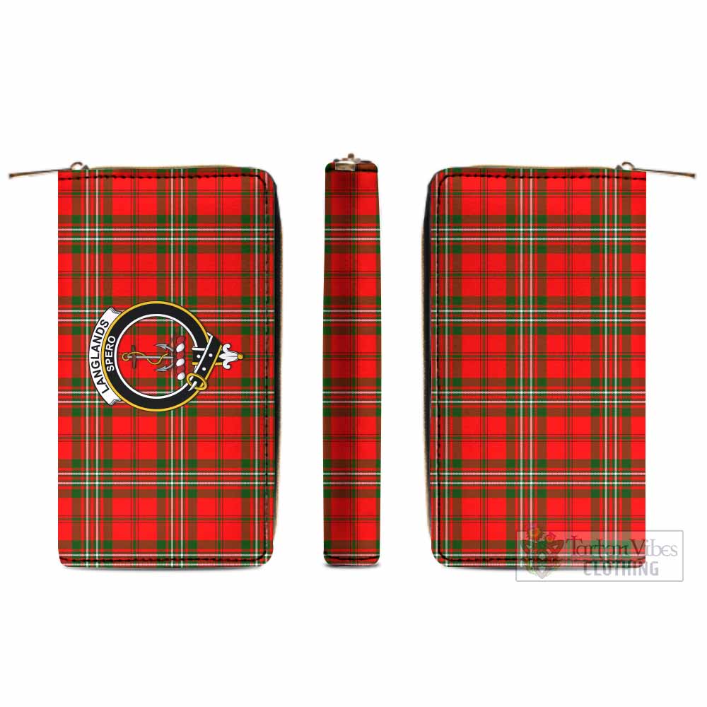 Tartan Vibes Clothing Langlands Tartan Women's Leather Wallet with Family Crest
