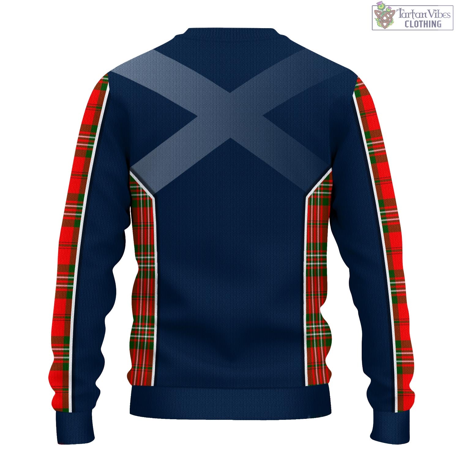 Tartan Vibes Clothing Langlands Tartan Knitted Sweatshirt with Family Crest and Scottish Thistle Vibes Sport Style