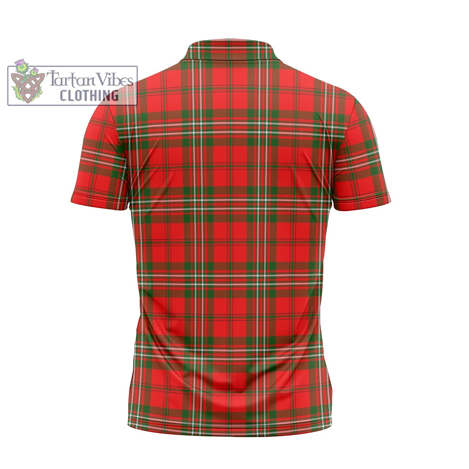 Tartan Vibes Clothing Langlands Tartan Zipper Polo Shirt with Family Crest