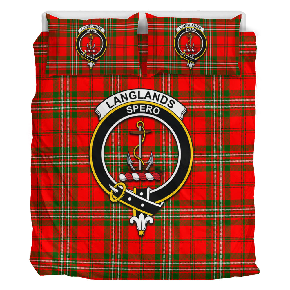 Langlands Tartan Bedding Set with Family Crest - Tartan Vibes Clothing