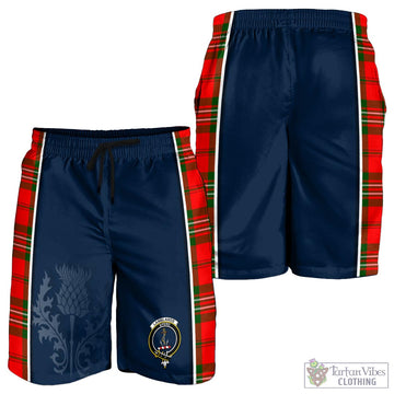 Langlands Tartan Men's Shorts with Family Crest and Scottish Thistle Vibes Sport Style
