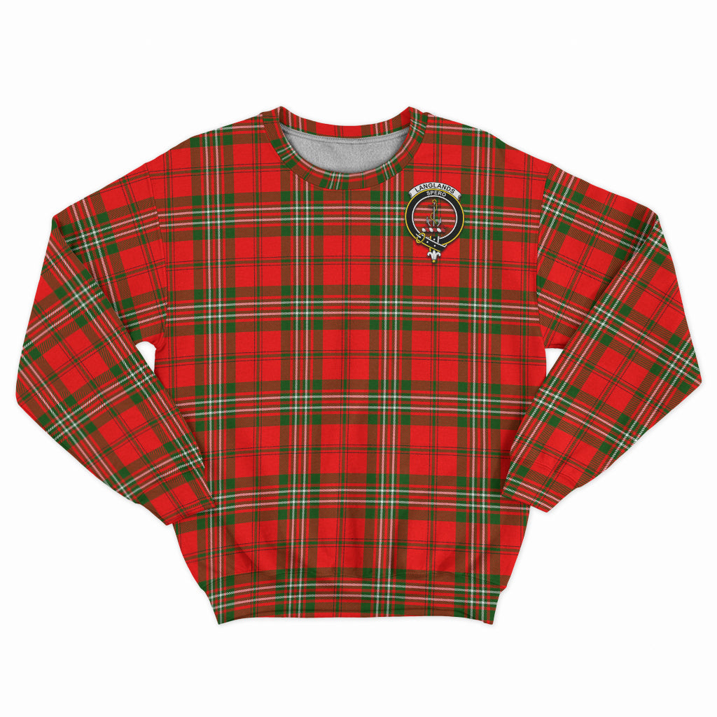 Langlands Tartan Sweatshirt with Family Crest - Tartan Vibes Clothing