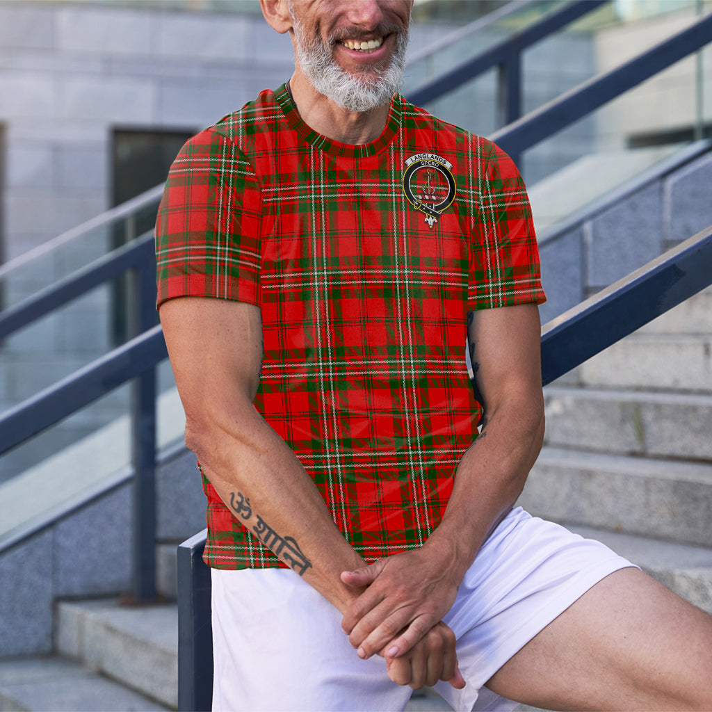 Langlands Tartan T-Shirt with Family Crest - Tartan Vibes Clothing