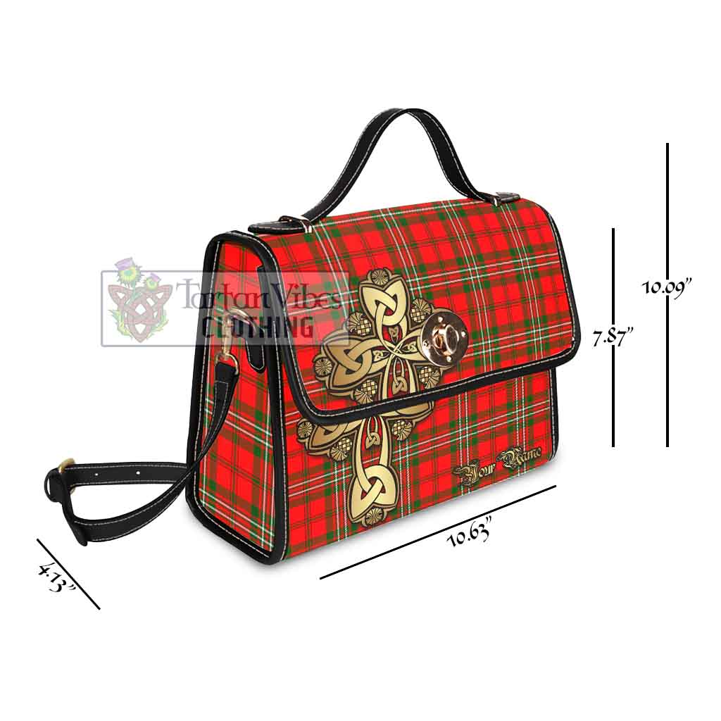 Tartan Vibes Clothing Langlands Tartan Waterproof Canvas Bag Golden Thistle Celtic Cross Style