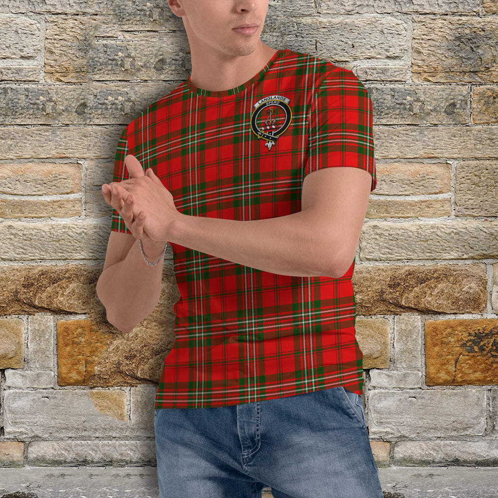 Langlands Tartan T-Shirt with Family Crest - Tartan Vibes Clothing