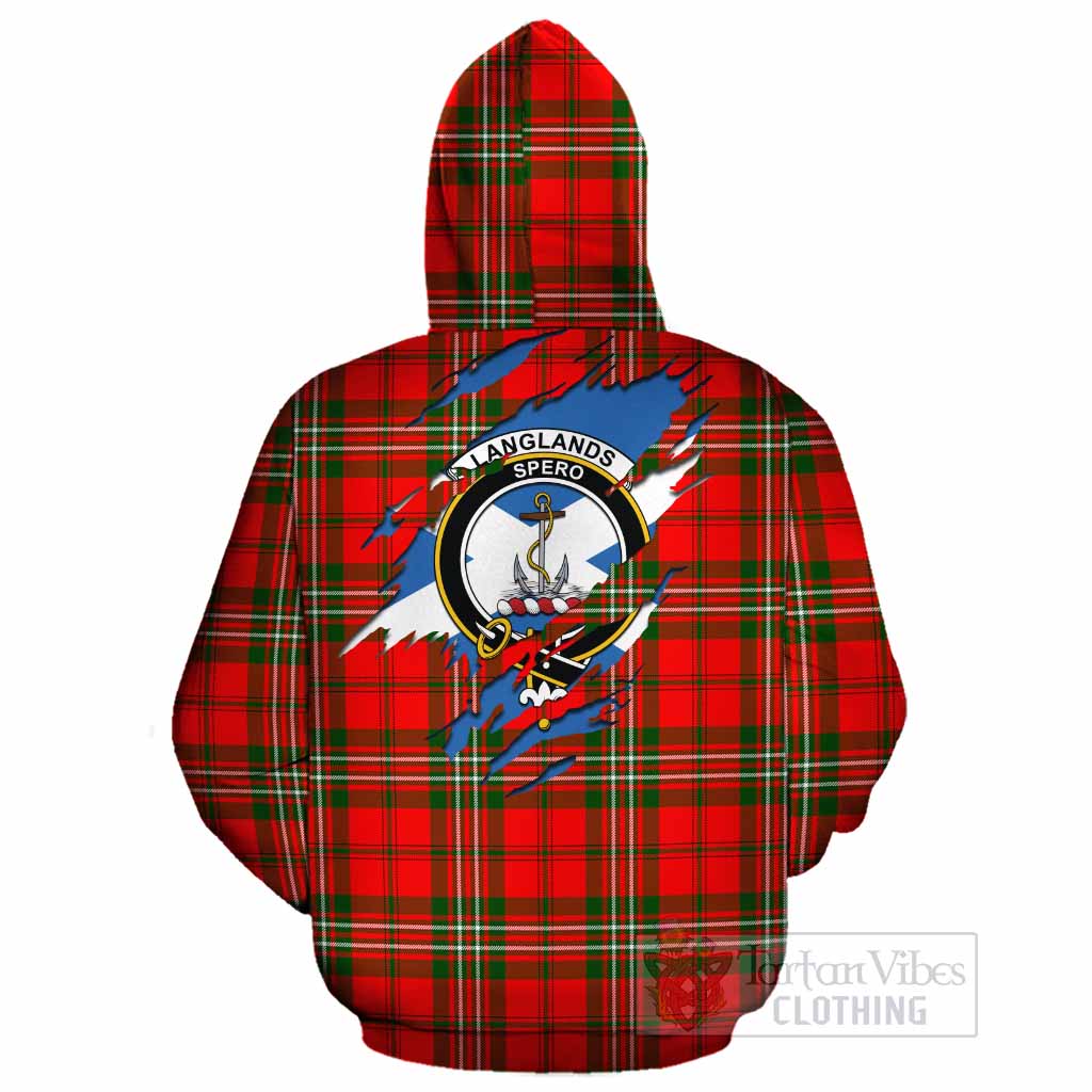 Langlands Clan Crest In Me Tartan Cotton Hoodie Scotland Flag Style