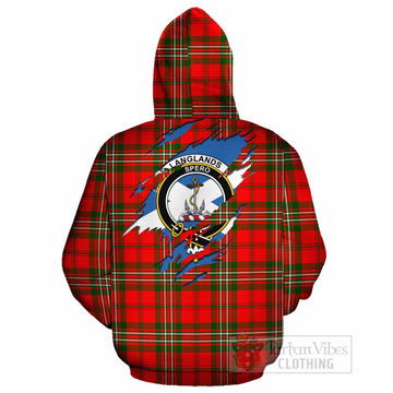 Langlands Clan Crest In Me Tartan Cotton Hoodie Scotland Flag Style