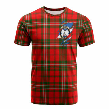 Langlands Clan Crest In Me Tartan Cotton T-shirt Scotland Flag Style