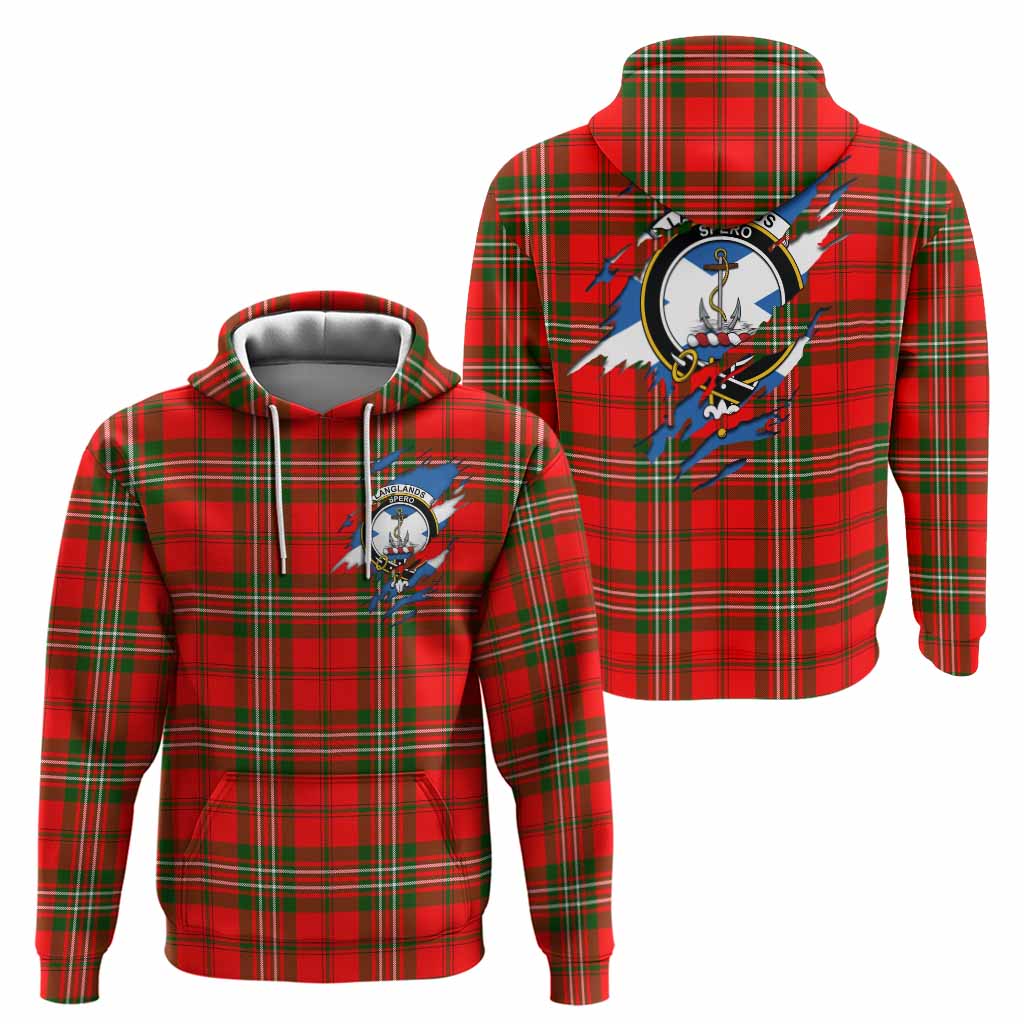 Langlands Clan Crest In Me Tartan Hoodie Scotland Flag Style