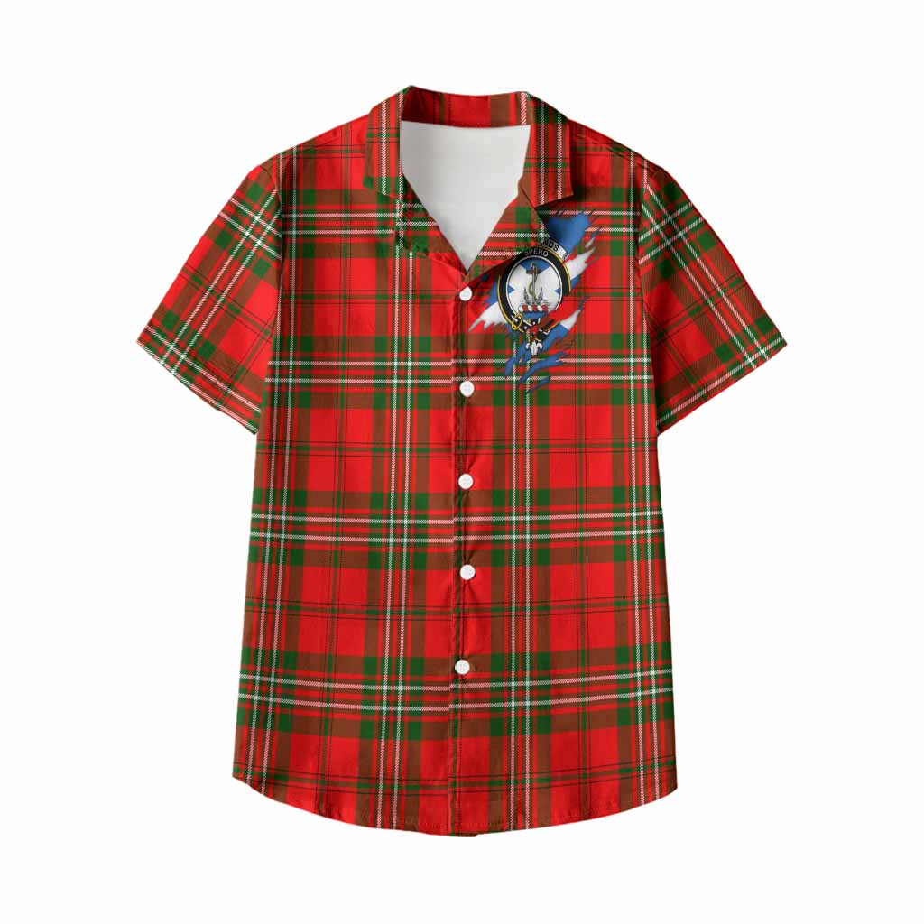 Langlands Clan Crest In Me Tartan Kid Hawaiian Shirt Scotland Flag Style