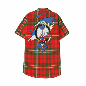 Langlands Clan Crest In Me Tartan Kid Hawaiian Shirt Scotland Flag Style