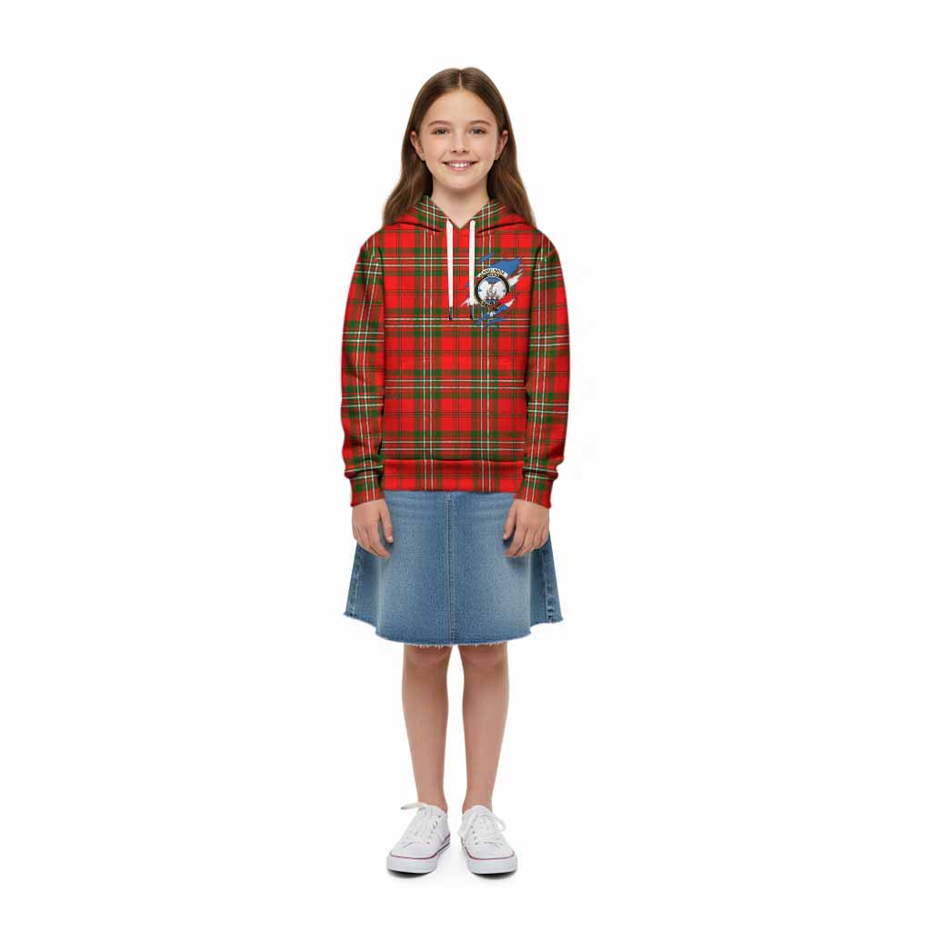 Langlands Clan Crest In Me Tartan Kid Hoodie Scotland Flag Style
