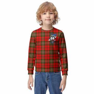 Langlands Clan Crest In Me Tartan Kid Knitted Sweatshirt Scotland Flag Style