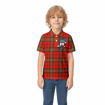 Langlands Clan Crest In Me Tartan Kid Polo Shirt Scotland Flag Style