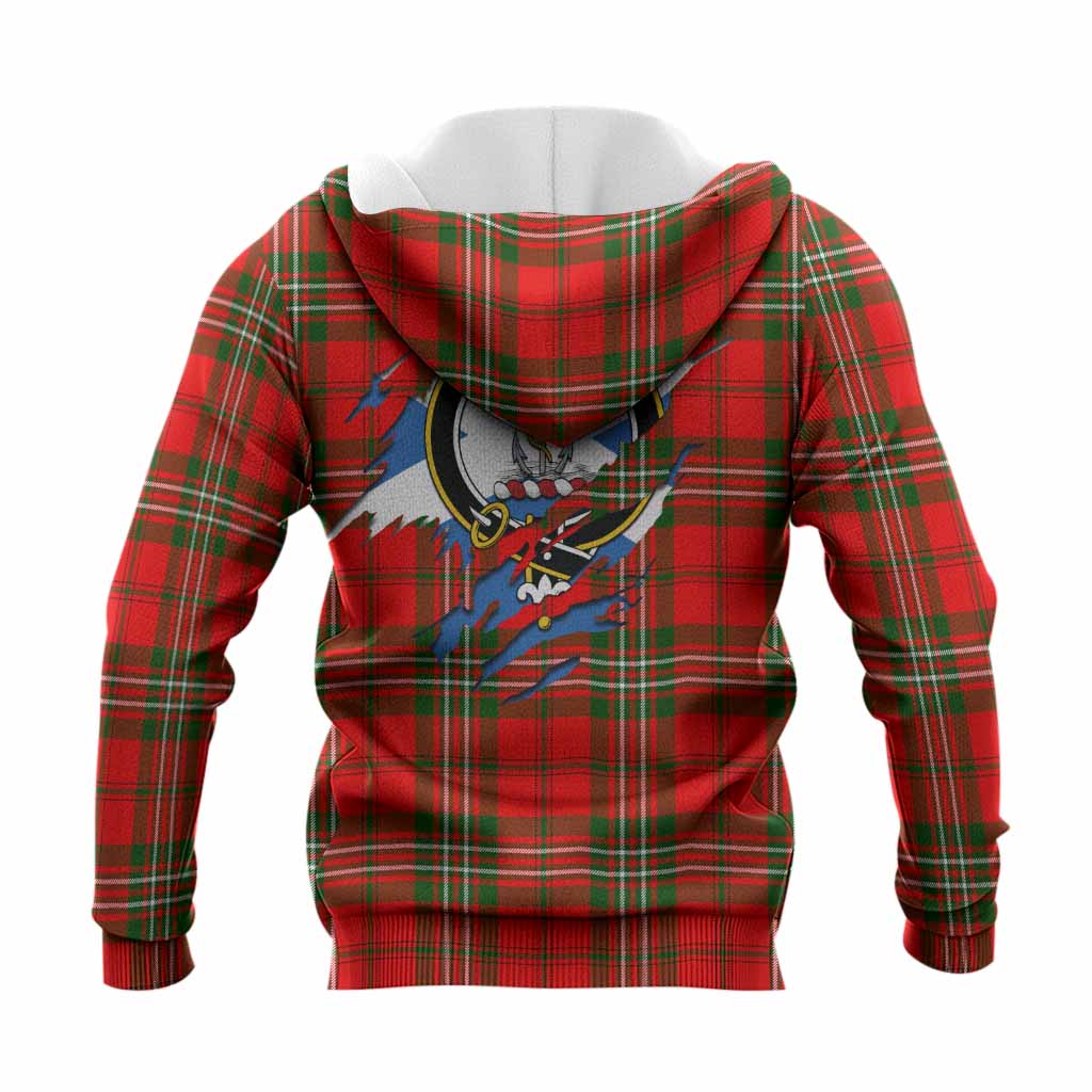 Langlands Clan Crest In Me Tartan Knitted Hoodie Scotland Flag Style
