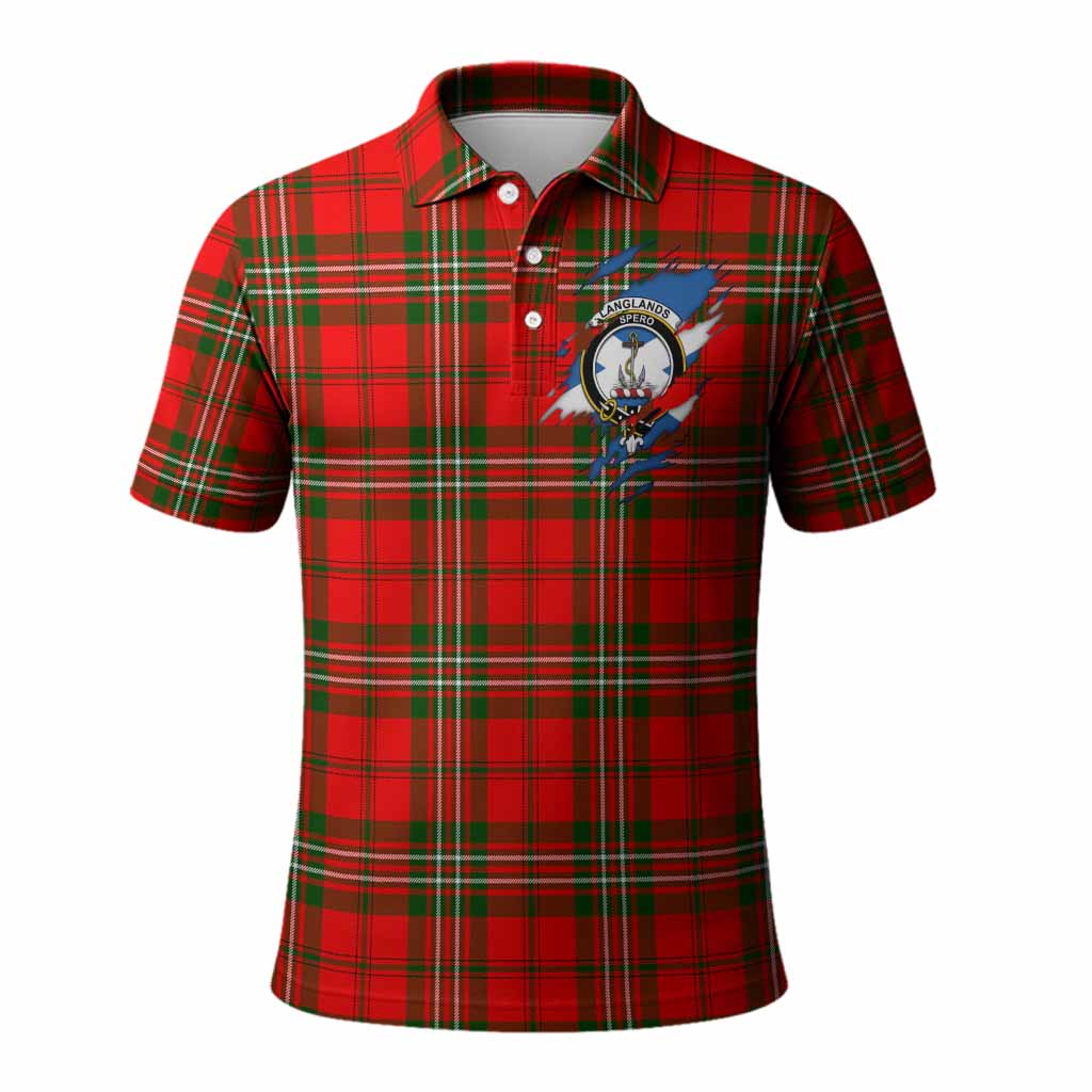 Langlands Clan Crest In Me Tartan Polo Shirt Scotland Flag Style