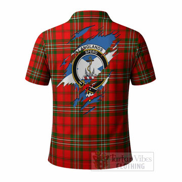 Langlands Clan Crest In Me Tartan Polo Shirt Scotland Flag Style