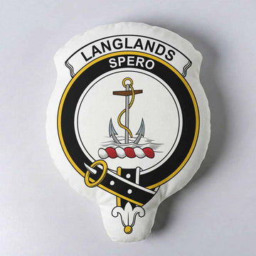 Langlands Clan Crest Shaped Throw Pillow, Scottish Clan Badge Decorative Pillow