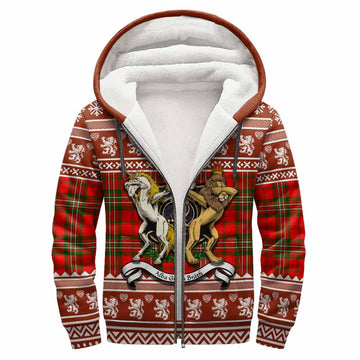 Langlands Clan Tartan Crest Christmas Fleece Hoodie Coat of Arms Funny Style