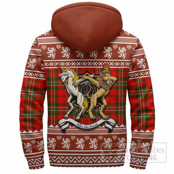 Langlands Clan Tartan Crest Christmas Fleece Hoodie Coat of Arms Funny Style