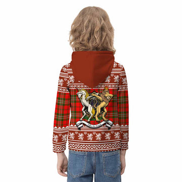 Langlands Clan Tartan Crest Christmas Kid Hoodie Coat of Arms Funny Style