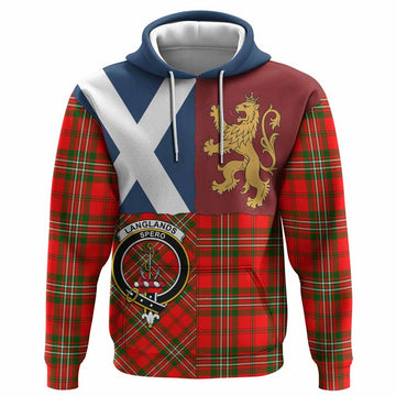 Langlands Crest Tartan Hoodie with Lion Rampant Saltire Style