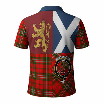 Langlands Crest Tartan Polo Shirt with Lion Rampant Saltire Style