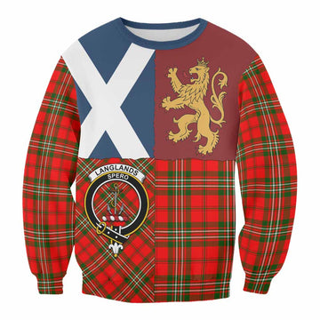 Langlands Crest Tartan Sweatshirt with Lion Rampant Saltire Style