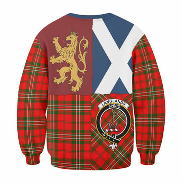 Langlands Crest Tartan Sweatshirt with Lion Rampant Saltire Style