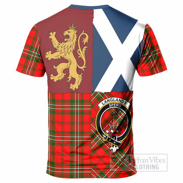 Langlands Crest Tartan T-Shirt with Lion Rampant Saltire Style