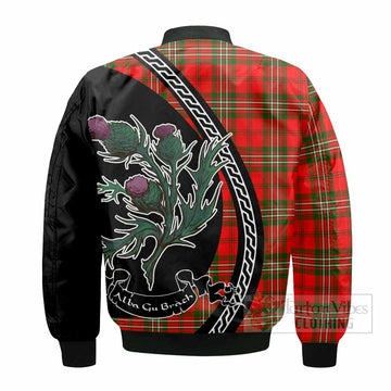 Langlands Family Crest Tartan Bomber Jacket Alba Thistle Inspired