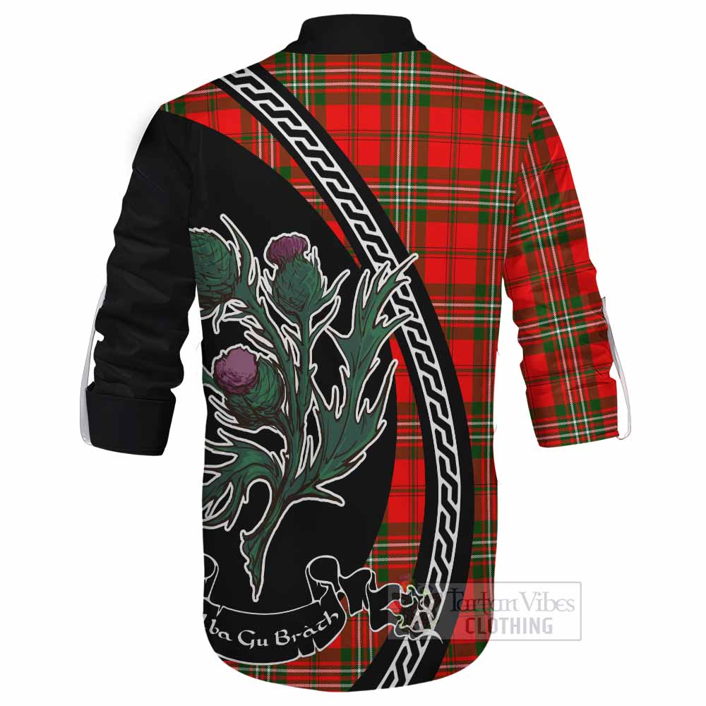 Langlands Family Crest Tartan Ghillie Shirt Alba Thistle Inspired - Tartan Vibes Clothing