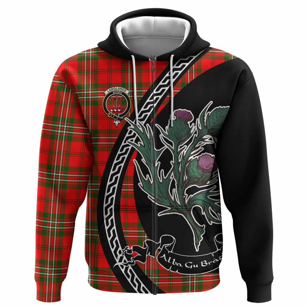 Langlands Family Crest Tartan Hoodie Alba Thistle Inspired - Tartan Vibes Clothing