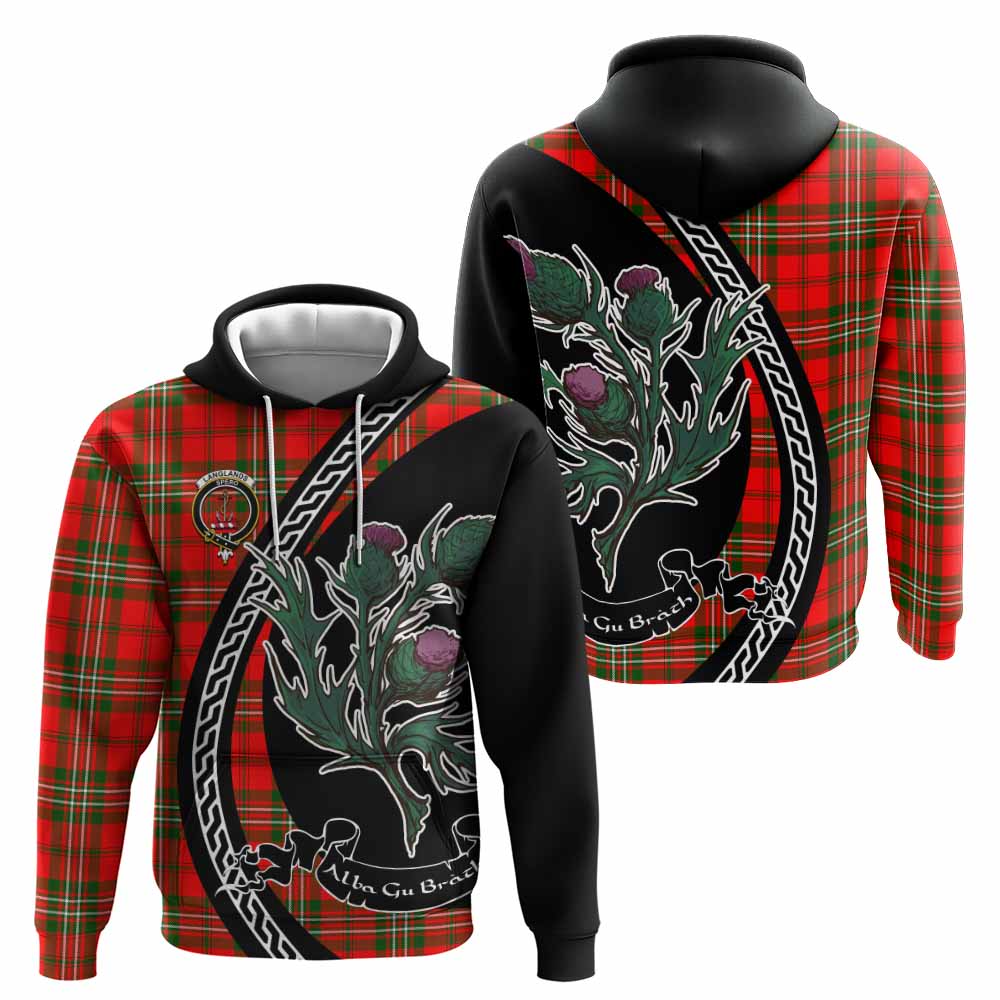 Langlands Family Crest Tartan Hoodie Alba Thistle Inspired - Tartan Vibes Clothing