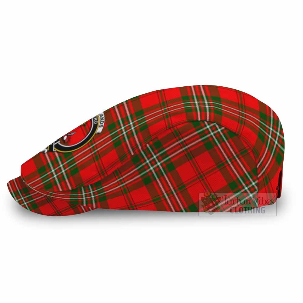 Langlands Family Crest Tartan Jeff Cap, Tartan Flat Cap