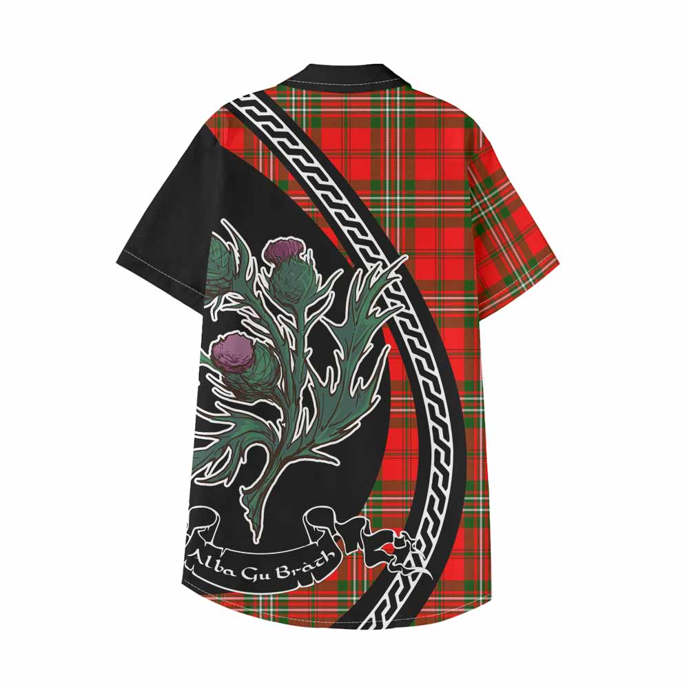 Langlands Family Crest Tartan Kid Hawaiian Shirt Alba Thistle Inspired - Tartan Vibes Clothing