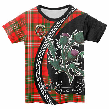 Langlands Family Crest Tartan Kid T-shirt Alba Thistle Inspired - Tartan Vibes Clothing