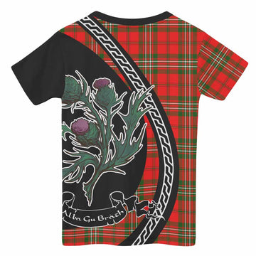 Langlands Family Crest Tartan Kid T-shirt Alba Thistle Inspired - Tartan Vibes Clothing