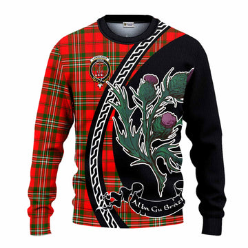 Langlands Family Crest Tartan Knitted Sweater Alba Thistle Inspired - Tartan Vibes Clothing