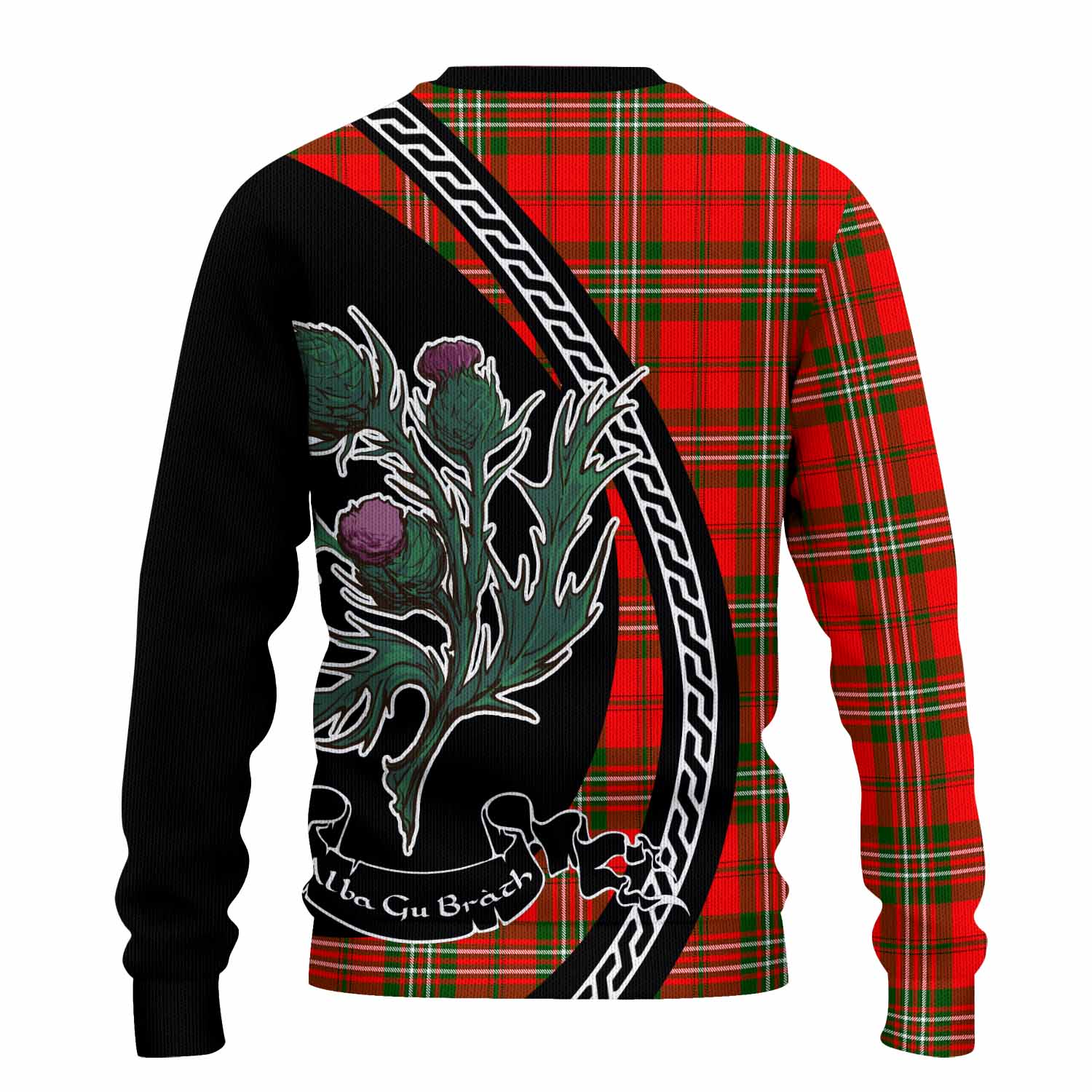 Langlands Family Crest Tartan Knitted Sweater Alba Thistle Inspired - Tartan Vibes Clothing