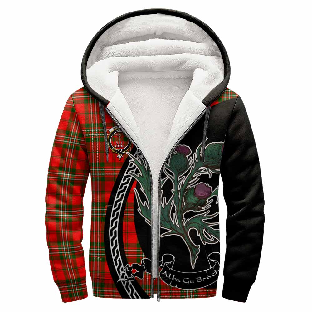 Langlands Family Crest Tartan Sherpa Hoodie Alba Thistle Inspired - Tartan Vibes Clothing