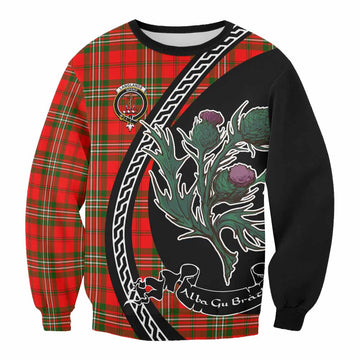 Langlands Family Crest Tartan Sweatshirt Alba Thistle Inspired