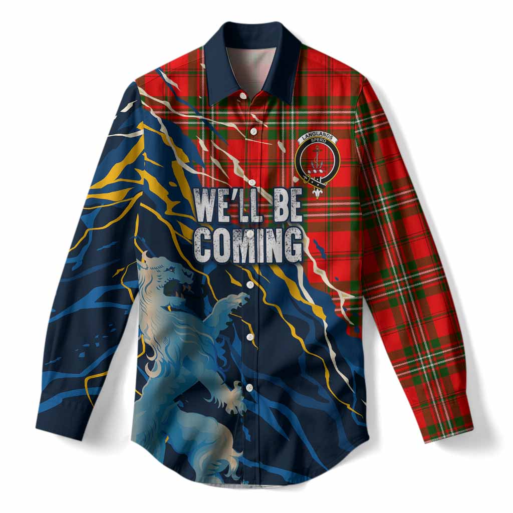 Langlands Scotland Tartan Women Casual Shirt WC2026 Football - We'll Be Coming