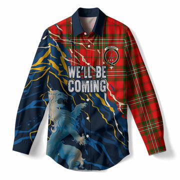 Langlands Scotland Tartan Women Casual Shirt WC2026 Football - We'll Be Coming