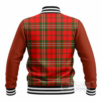 Langlands Tartan Accent Baseball Jacket with Family Crest