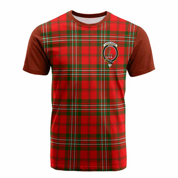 Langlands Tartan Accent Cotton T-shirt with Family Crest