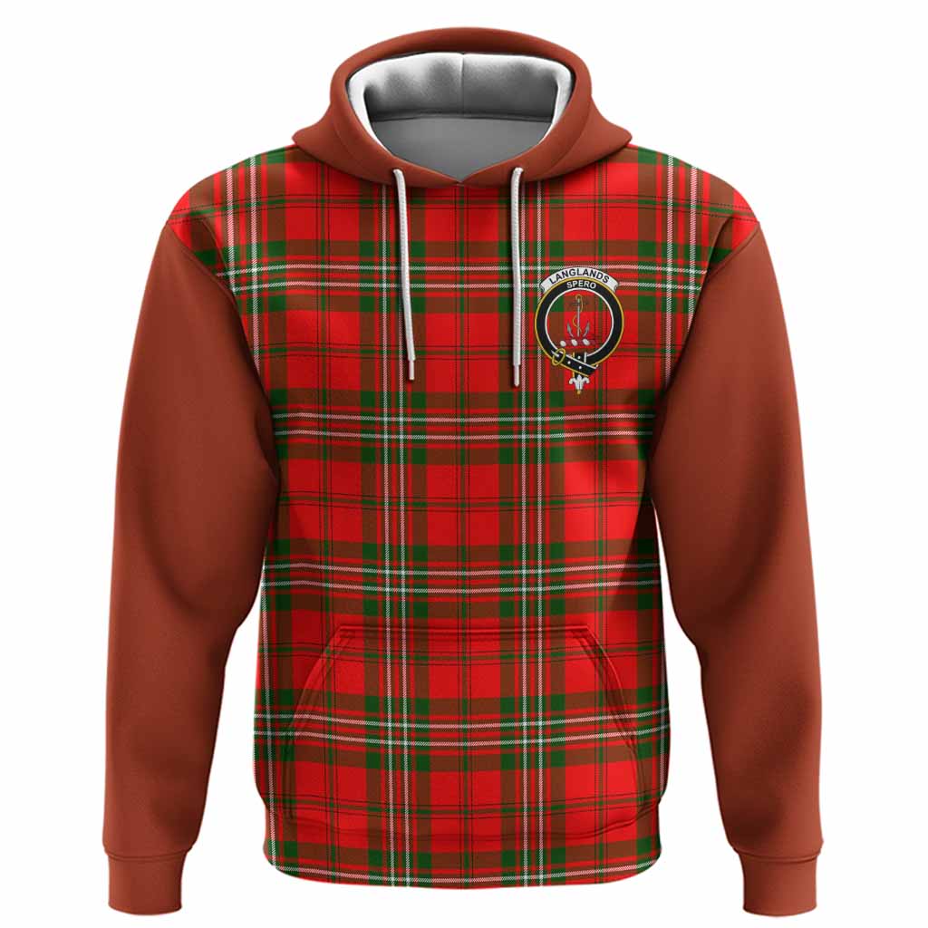 Langlands Tartan Accent Hoodie with Family Crest