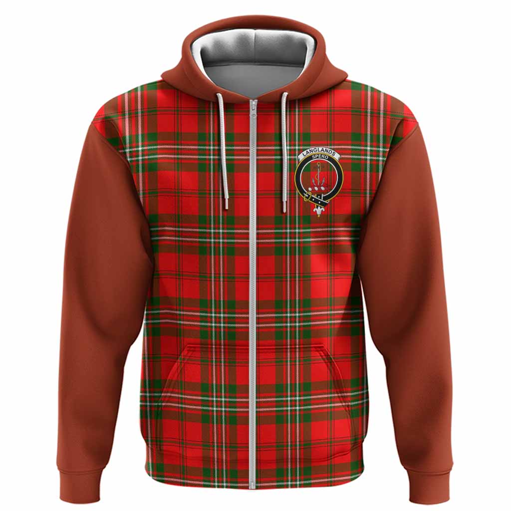 Langlands Tartan Accent Hoodie with Family Crest