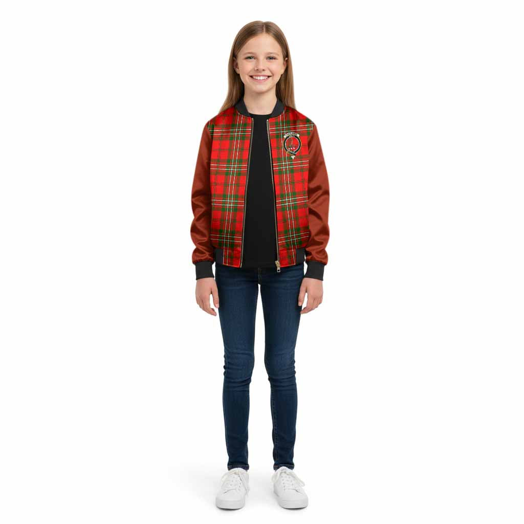 Langlands Tartan Accent Kid Bomber Jacket with Family Crest
