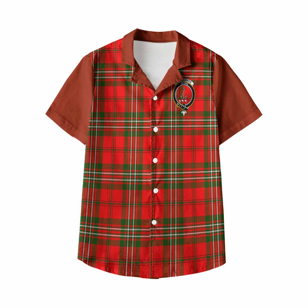 Langlands Tartan Accent Kid Hawaiian Shirt with Family Crest